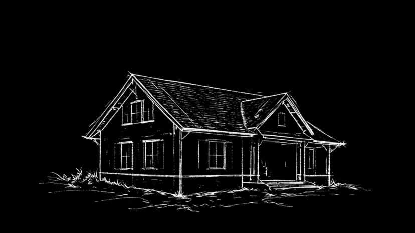 Architectural house sketch illustration 3